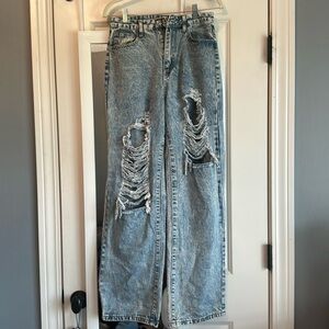 ripped light wash jeans